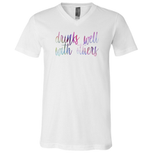 Load image into Gallery viewer, Drinks Well With Others V-Neck T-Shirt