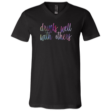 Load image into Gallery viewer, Drinks Well With Others V-Neck T-Shirt