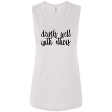 Load image into Gallery viewer, Drinks Well With Others Muscle Tank (White)