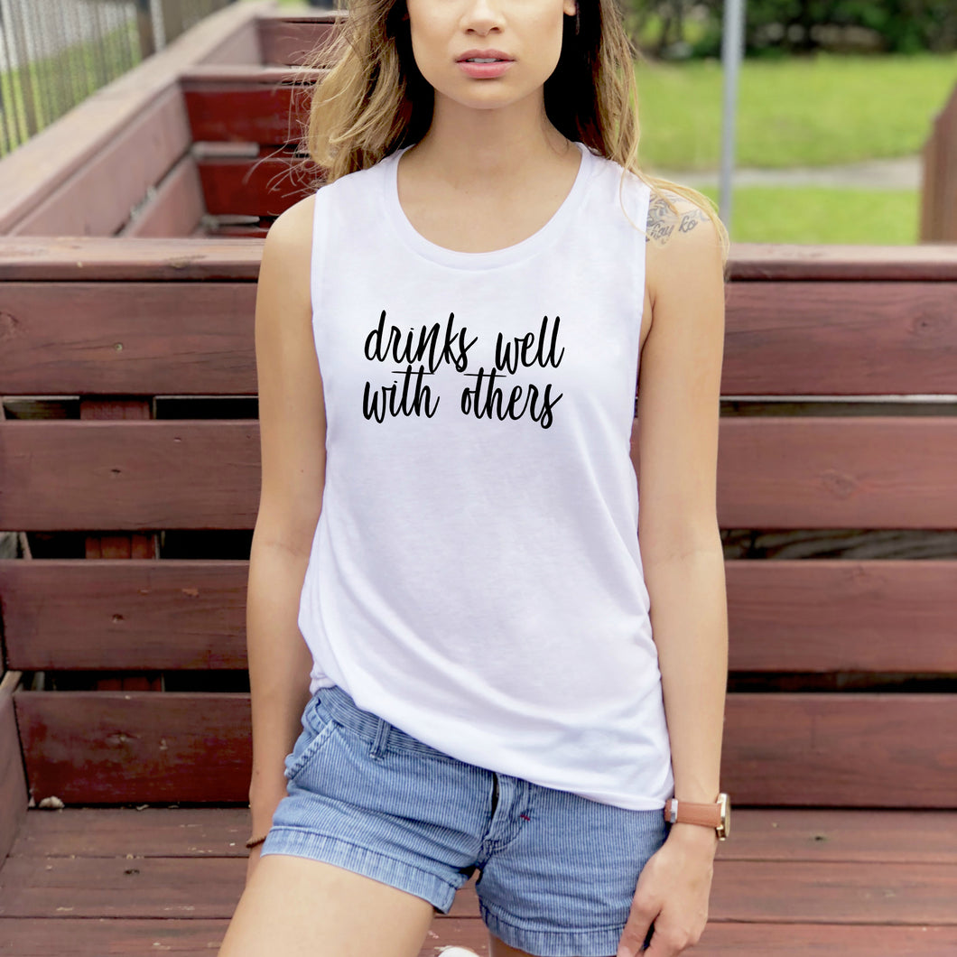 Drinks Well With Others Muscle Tank (White)