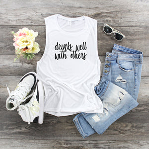Drinks Well With Others Muscle Tank (White)