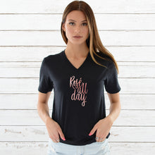 Load image into Gallery viewer, Rosé all Day V-Neck T-Shirt